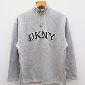 Vtg DKNY logo spell out sweatshirt pullover 1/4zip